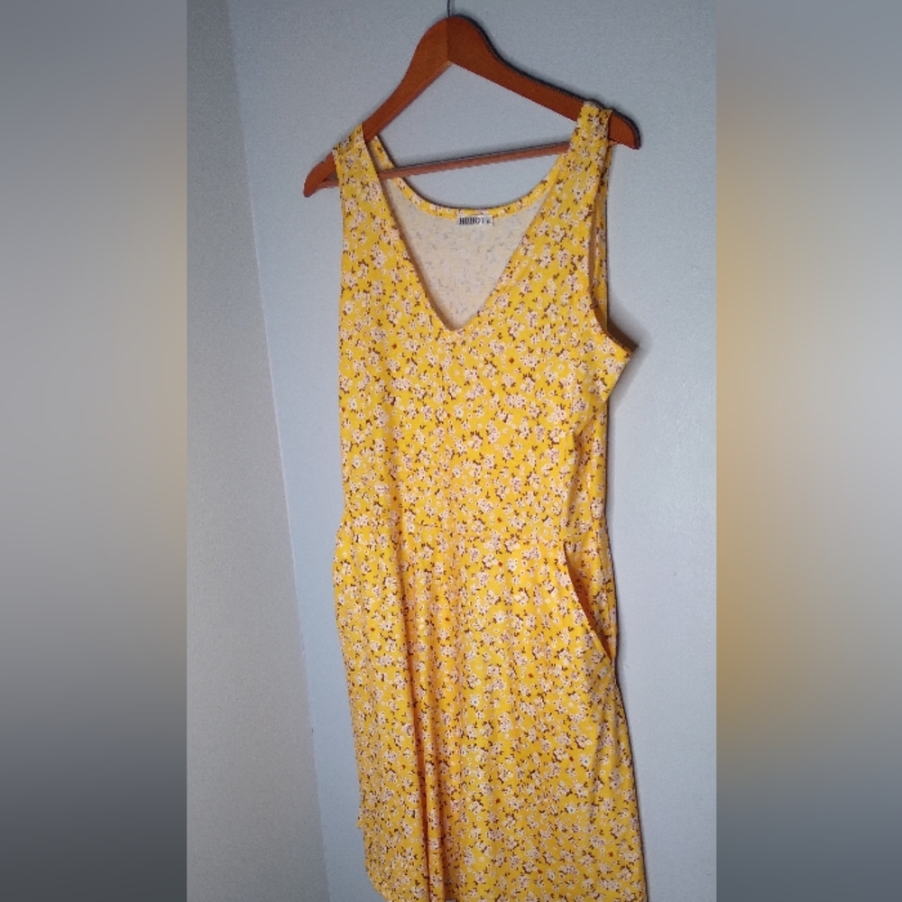HUHOT dress Xl Yellow Floral